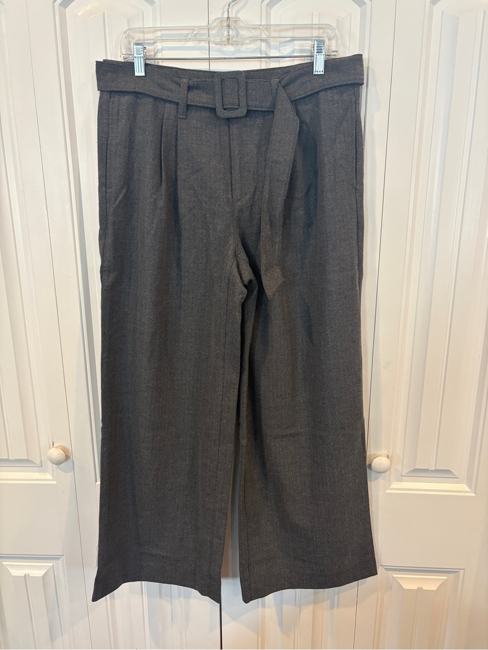 Lands end gray belted dress pants size 10P
